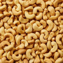 Whole unsalted cashews close-up in pale golden pieces