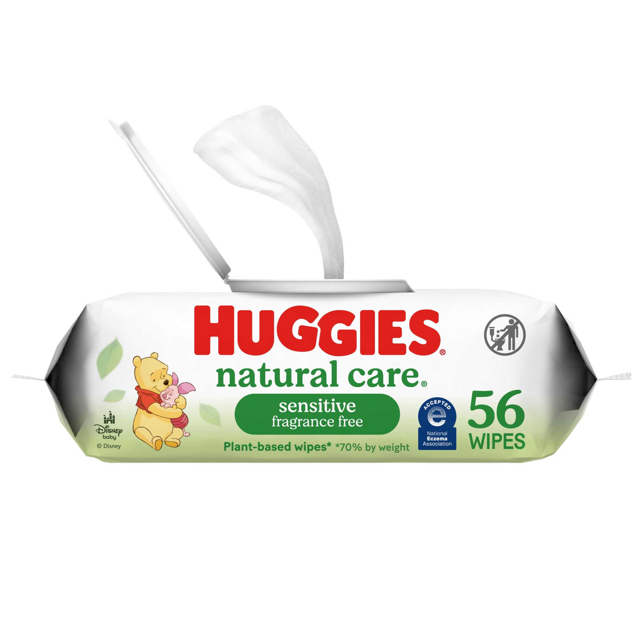 Huggies Natural Care Sensitive Baby Wipes, Unscented, 1 Flip-Top Pack, 56 Count (Select for More)