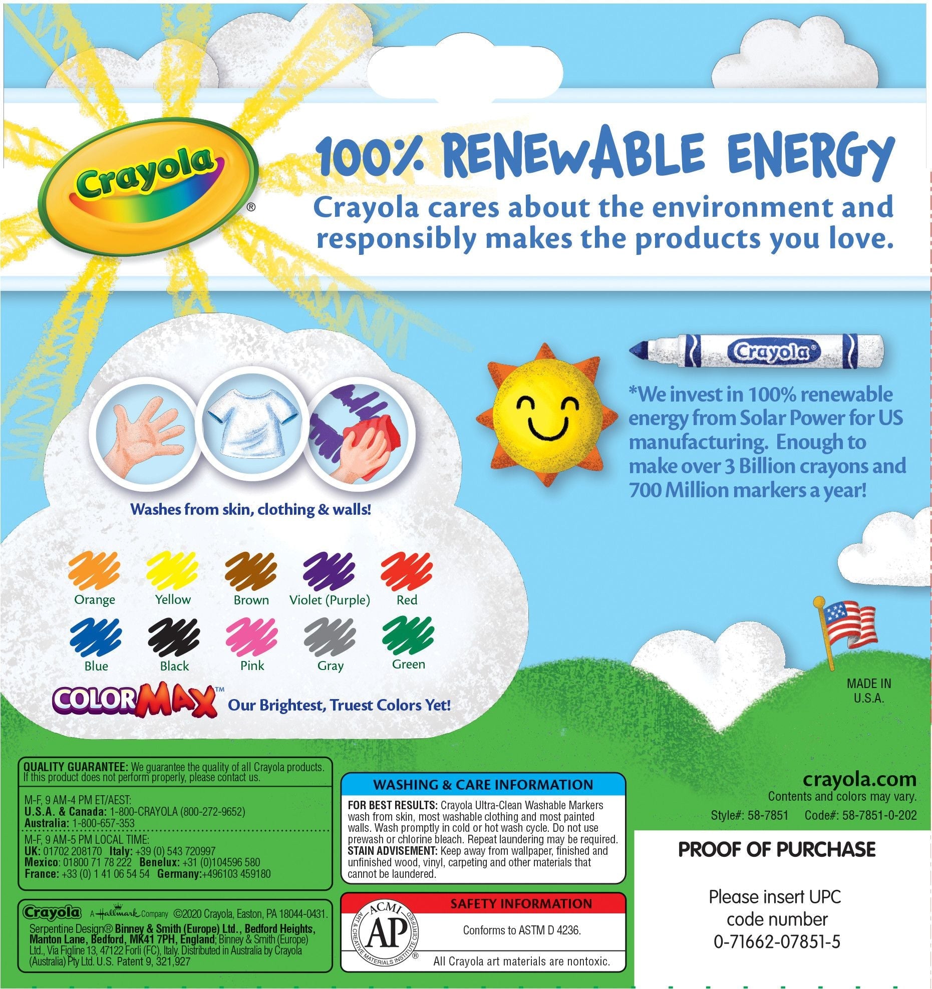 Crayola Ultra-Clean Washable Broad Line Markers, Art Supplies, Back to School Supplies, 10 Ct