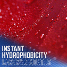 Water beading on a protected surface, instant hydrophobic effect