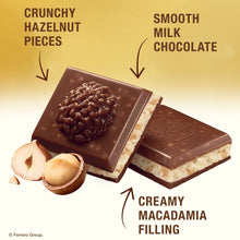 Ferrero Rocher chocolate squares with macadamia filling and hazelnut pieces