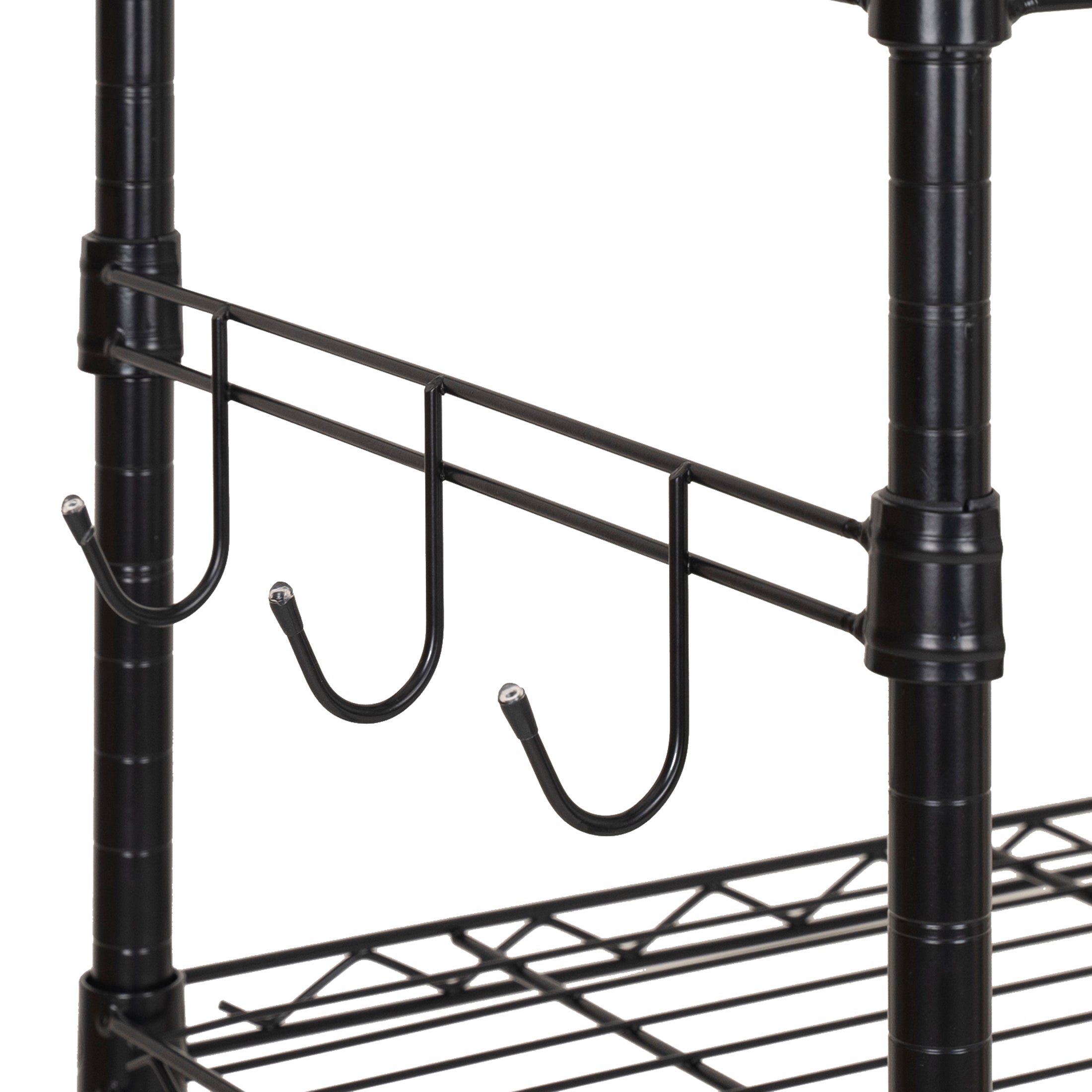 Hyper Tough 3-Tier New Multipurpose Rolling Cart, Black Color, 495lbs Load Capacity
