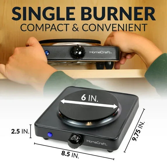 HomeCraft HCSB75BK Single Burner Hot Plate
