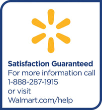 Satisfaction guarantee information panel with phone number and Walmart help URL