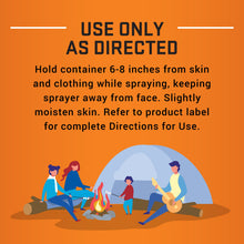 Use only as directed instruction text on orange insect repellent safety graphic