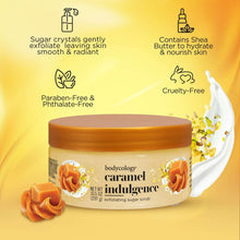 Bodycology caramel indulgence exfoliating sugar scrub jar with caramel cream texture