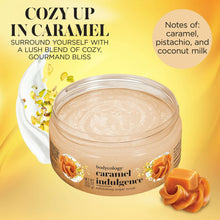 Bodycology caramel indulgence exfoliating sugar scrub jar with creamy scrub inside