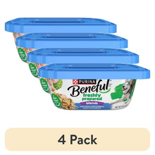 Wet dog food 4-pack tubs with blue lids and turkey vegetable blend label front