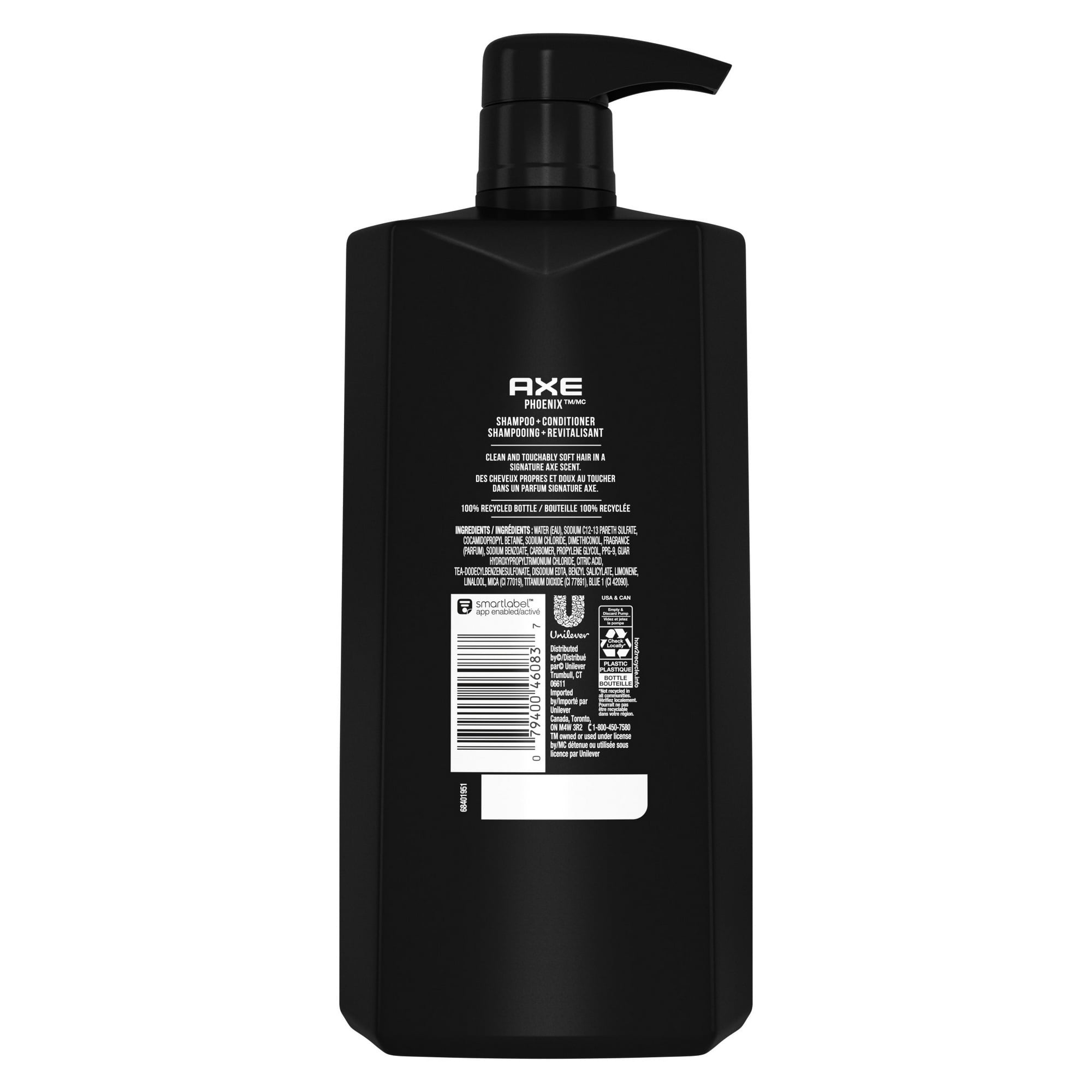 (4 pack) Axe Phoenix Moisturizing 2-in-1 Shampoo and Conditioner, Crushed Mint and Rosemary, 28 fl oz