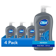 Dial Men 3-in-1 body wash 4-pack, blue sage scent, 32 fl oz pump bottles