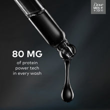 Dove Men+Care 80 mg protein power per tech every wash droplet graphic