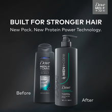 Dove Men+Care anti-dandruff 2-in-1 shampoo conditioner pump bottles, built-for-stronger-hair