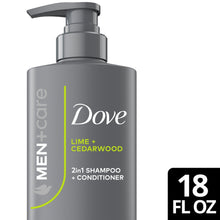 Men's 2-in-1 shampoo bottle, Lime + Cedar, 2-in-1 shampoo+conditioner, 18 fl oz