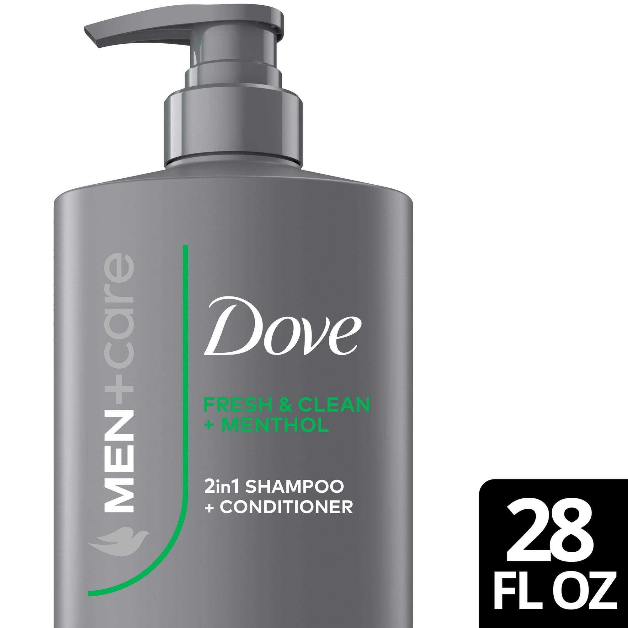 (4 pack) Dove Men+Care Shampoo for Hair Refreshing & Strengthening, Fresh + Clean with Menthol, 28 fl oz