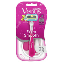 Gillette Venus Extra Smooth disposable women's razor pack, 2 count, pink handle
