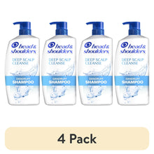 4-pack Head & Shoulders Deep Scalp Cleanse dandruff shampoo bottles with blue pumps