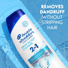 Head & Shoulders Deep Scalp Cleanse 2-in-1 bottle with bubbles and blue cap
