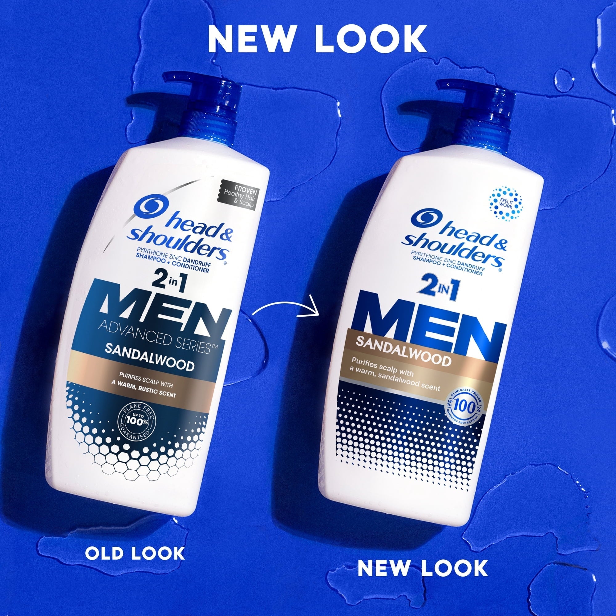 (4 pack) Head and Shoulders Men 2 in 1 Dandruff Shampoo and Conditioner, Sandalwood, 28.2 fl oz