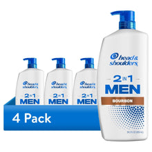 4-pack Head & Shoulders 2-in-1 Men bourbon scent shampoo-conditioner bottles, blue pumps