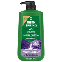 Irish Spring 5-in-1 body wash pump bottle, fresh eucalyptus & bergamot scent