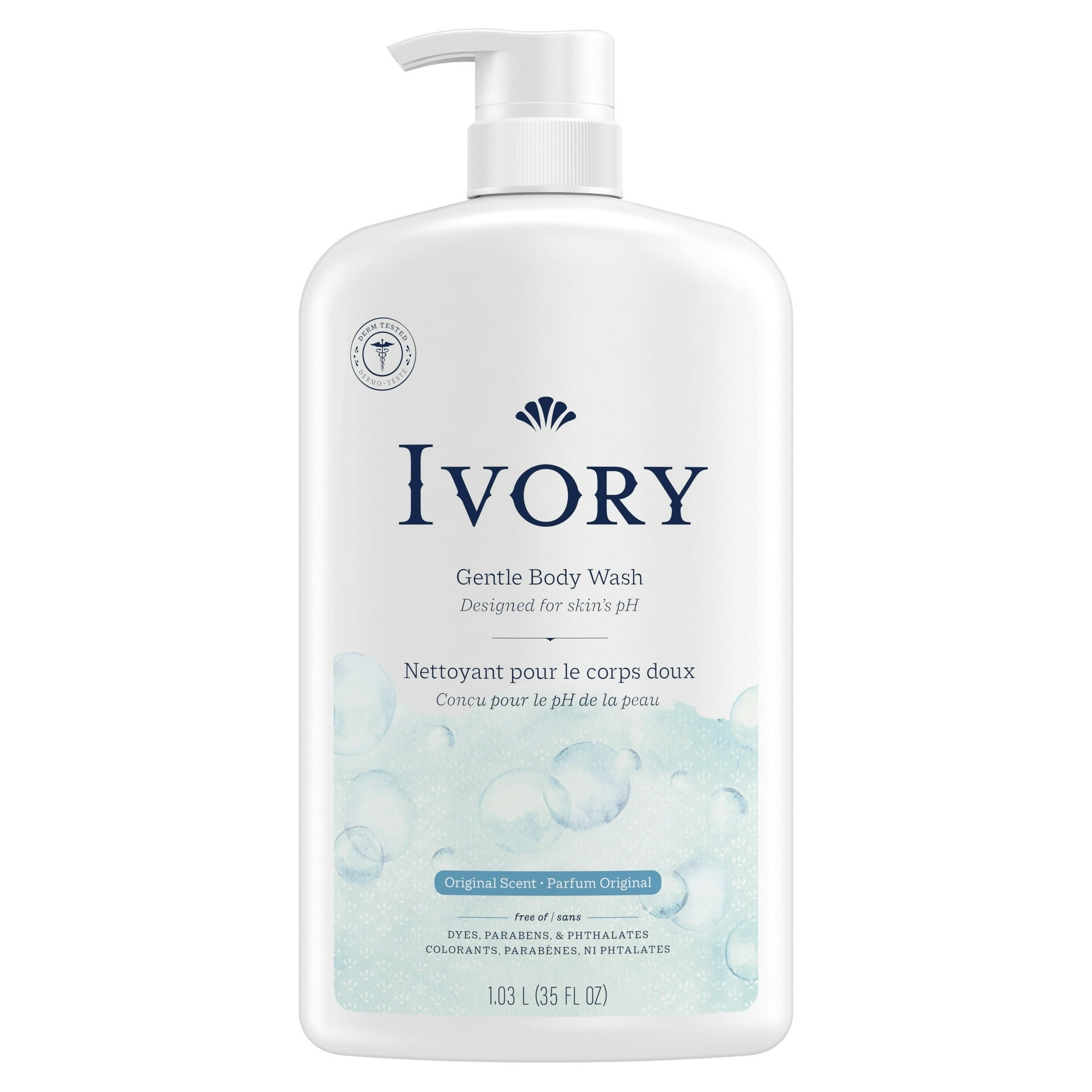 (4 pack) Ivory Mild and Gentle Body Wash, Original Scent, 35 fl oz