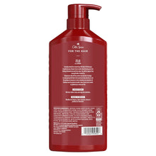 Old Spice Fiji shampoo bottle back in red with barcode and ingredient text