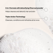 Charcoal 3-in-1 shampoo conditioner body wash foamy lather