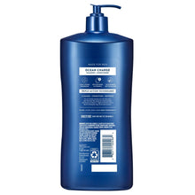 Suave Men Ocean Charge 2-in-1 shampoo conditioner back label bottle with pump