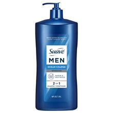 Suave Men Ocean Charge 2-in-1 shampoo + conditioner bottle with pump