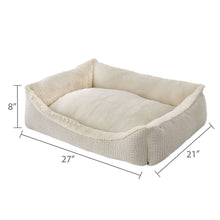 Cream cuddler dog bed, 27 in x 21 in, 8 in high bolstered sides
