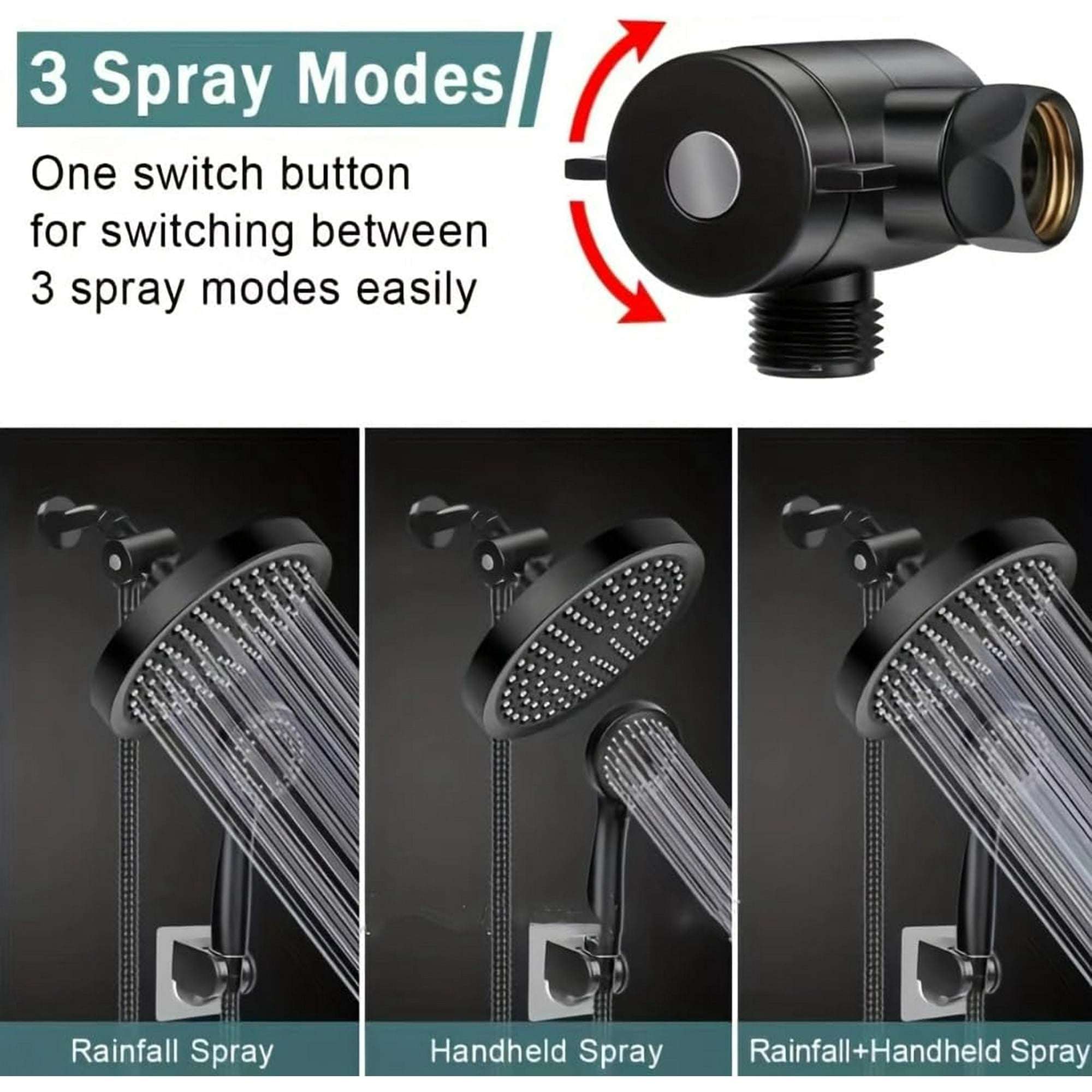 DnxnIaIfy Shower Head, High Pressure Rain ShowerHead, Handheld ShowerHeads Combo with 60" Hose for bathroom