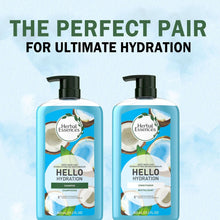 Two blue shampoo bottles with pumps for ultimate hydration