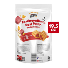 Purina Beneful baked delights treats pouch, real ingredients front with 19.5 oz badge
