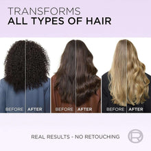 Hair before-and-after hydration infographic for all hair types
