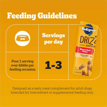 Feeding guidelines for dog savory sauce, servings per day 1-3