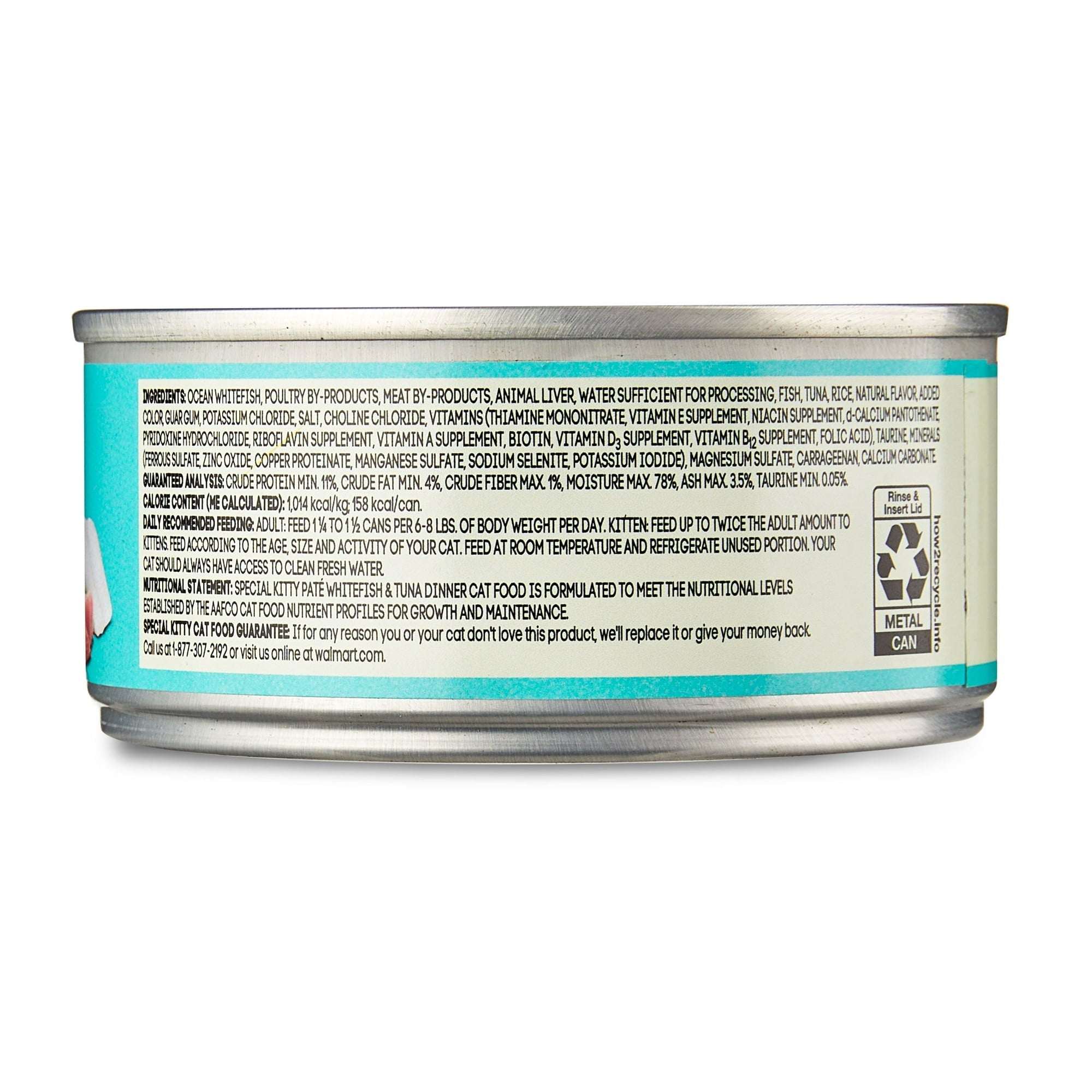 (24 pack) Special Kitty Whitefish & Tuna Dinner Pate Wet Cat Food, 5.5 oz Can