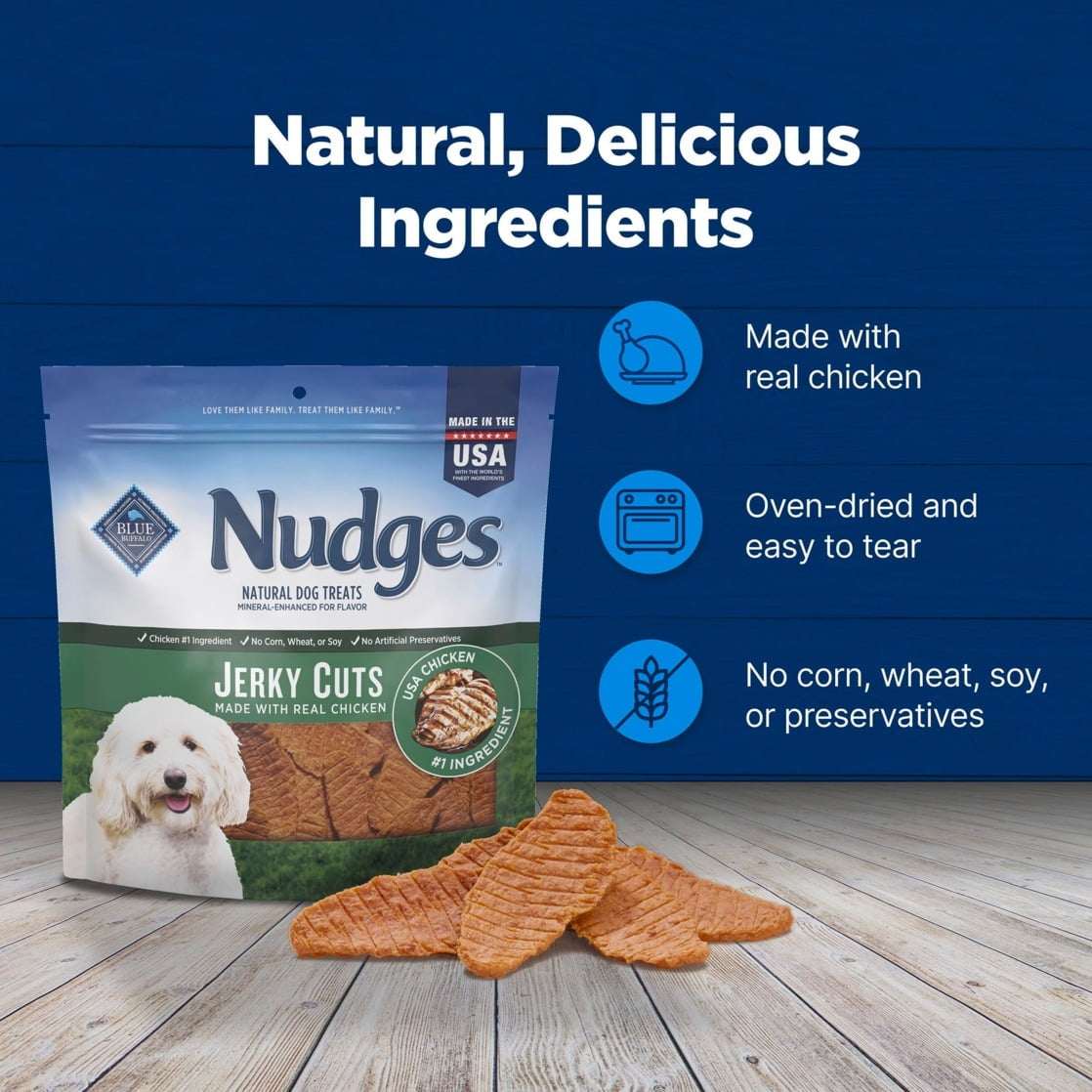 Blue Buffalo Nudges Jerky Cuts Dog Treats, Chicken