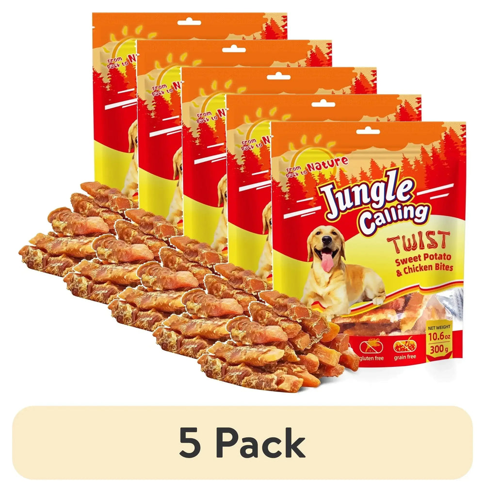 Jungle Calling Dog Treats, Chicken Wrapped Sweet Potato, Gluten and Grain Free, Chewy Dog Bites for Balanced Nutrition, 10.6 oz - USA MEGA SHOP