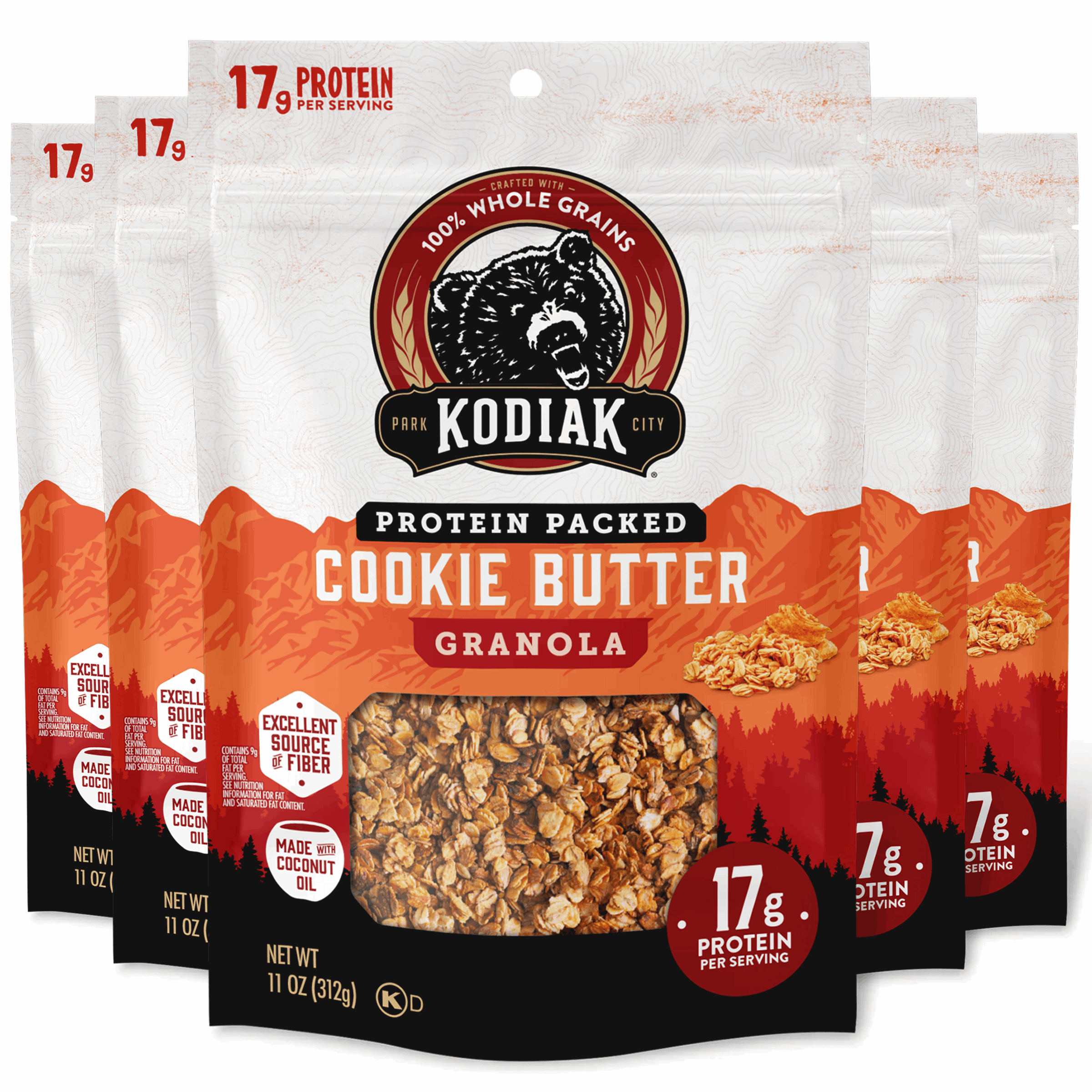 Kodiak Protein-Packed Cookie Butter Protein Granola Bag, Ready to Eat, 11 oz
