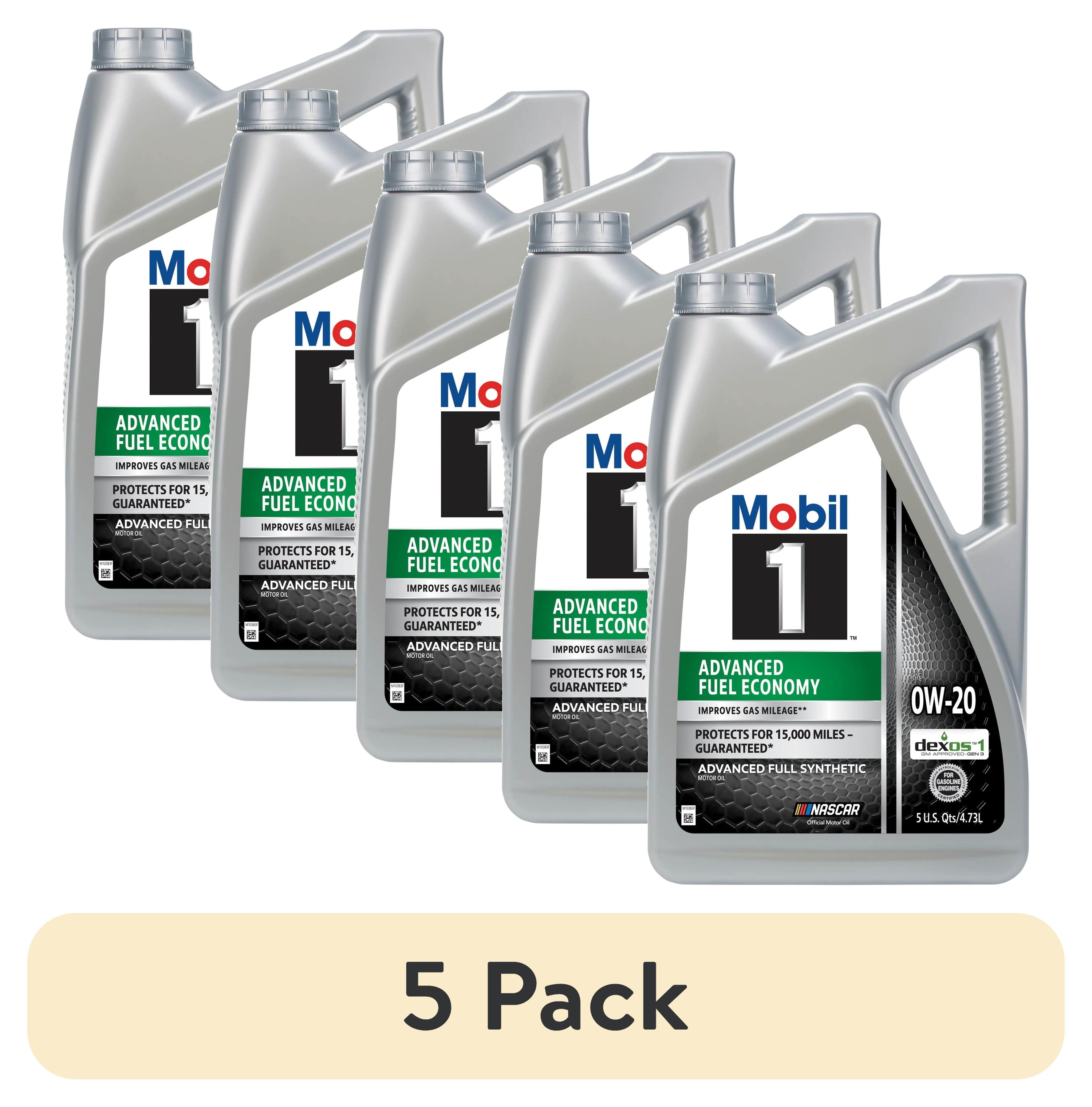 Mobil 1 Advanced Fuel Economy Full Synthetic Motor Oil 0W-20, 5 Quart