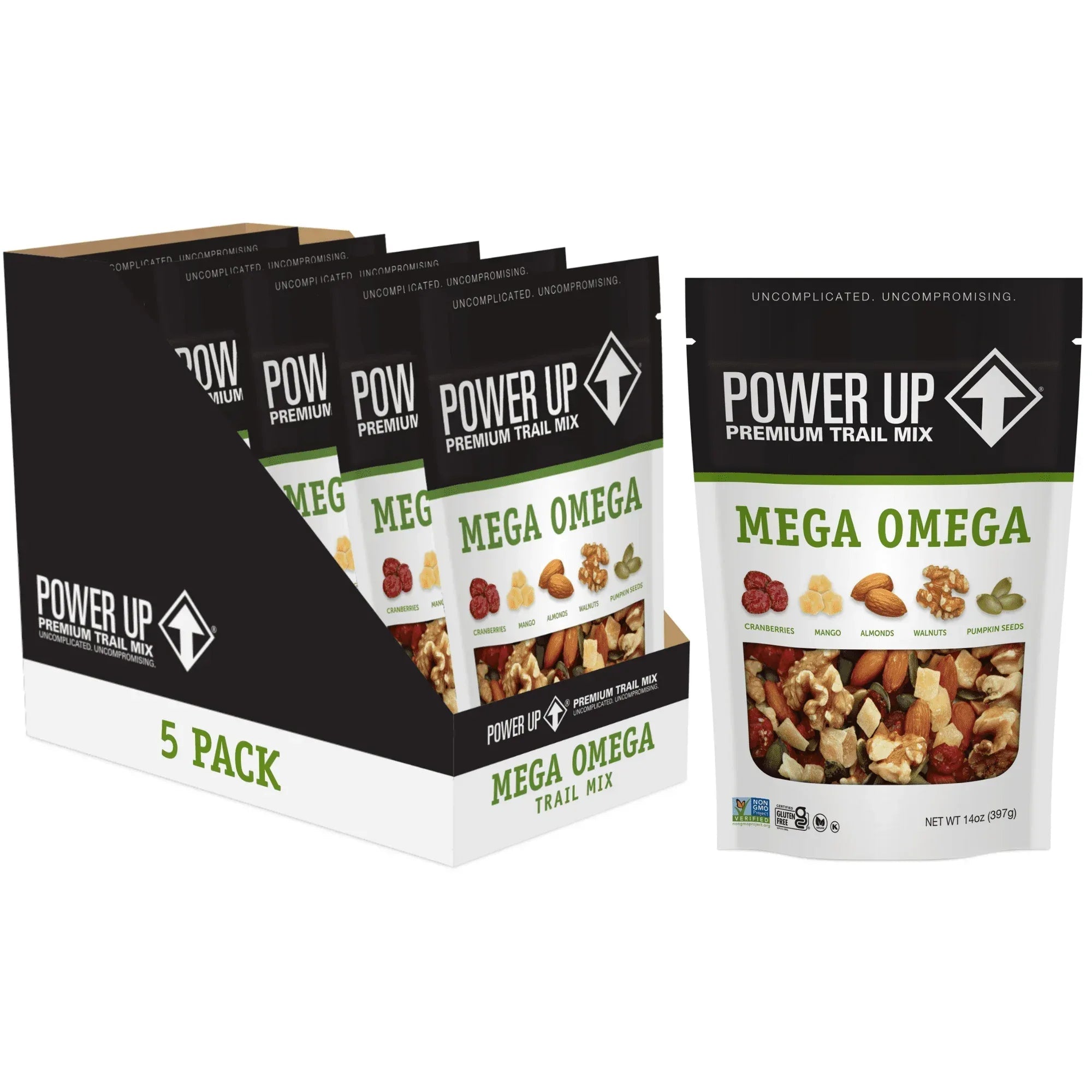 Power Up Trail Mix Mega Omega 14oz, Gluten Free, Vegan, Non-GMO