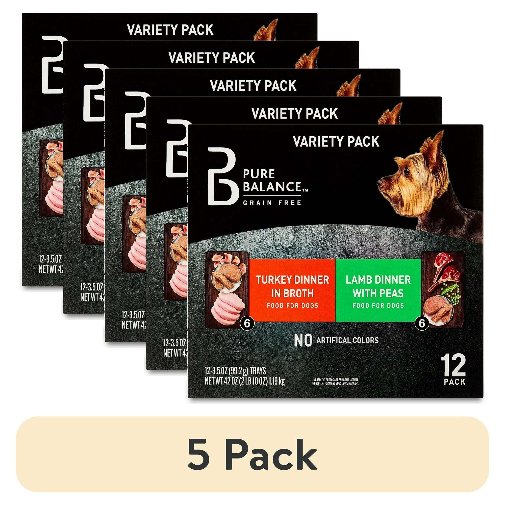 Pure Balance Grain-Free Wet Dog Food Variety Pack, 3.5 oz Trays, 12 Count
