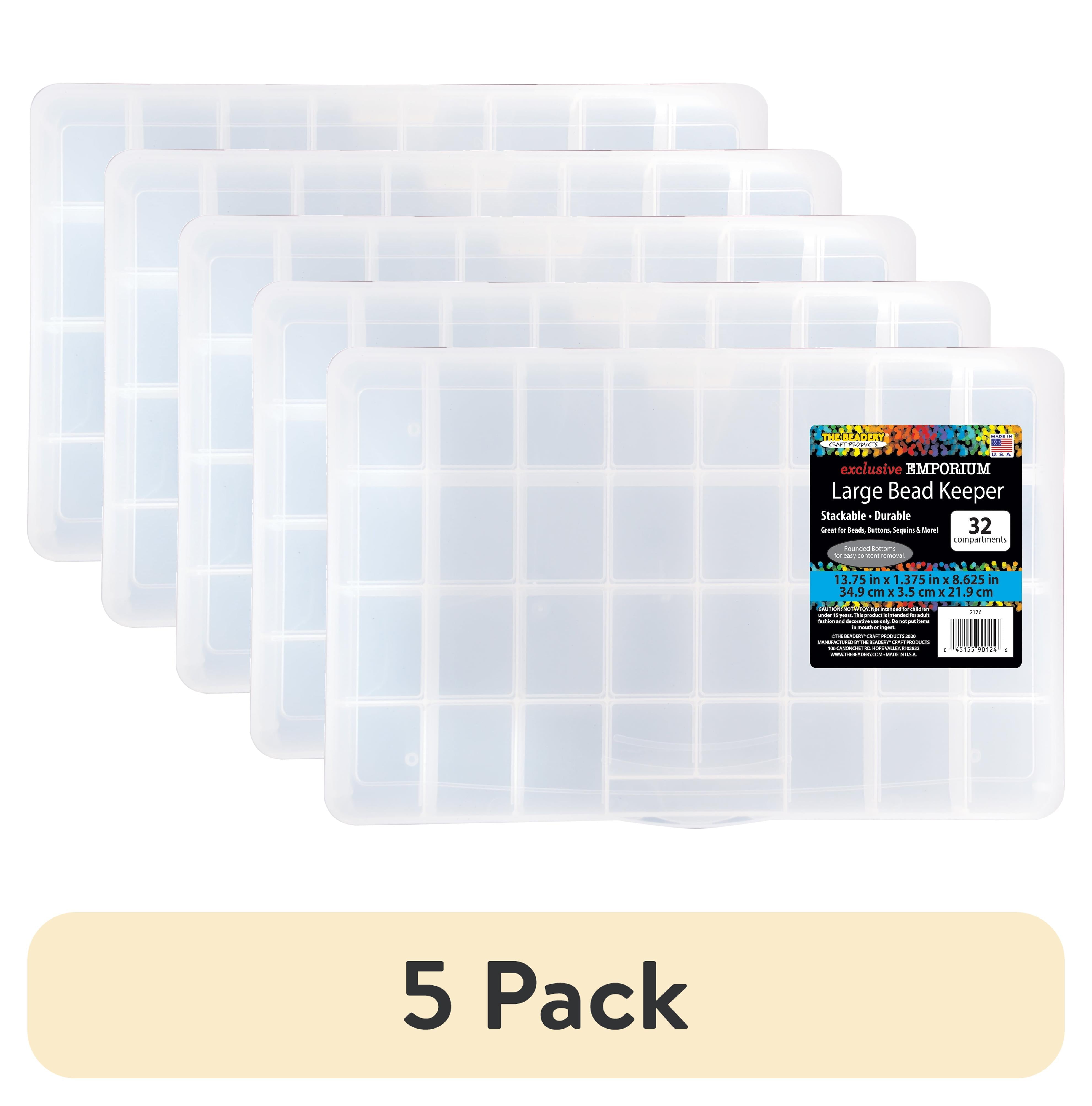 The Beadery - 32 Comp Large Bead Keeper Box - Clear Plastic - 2176