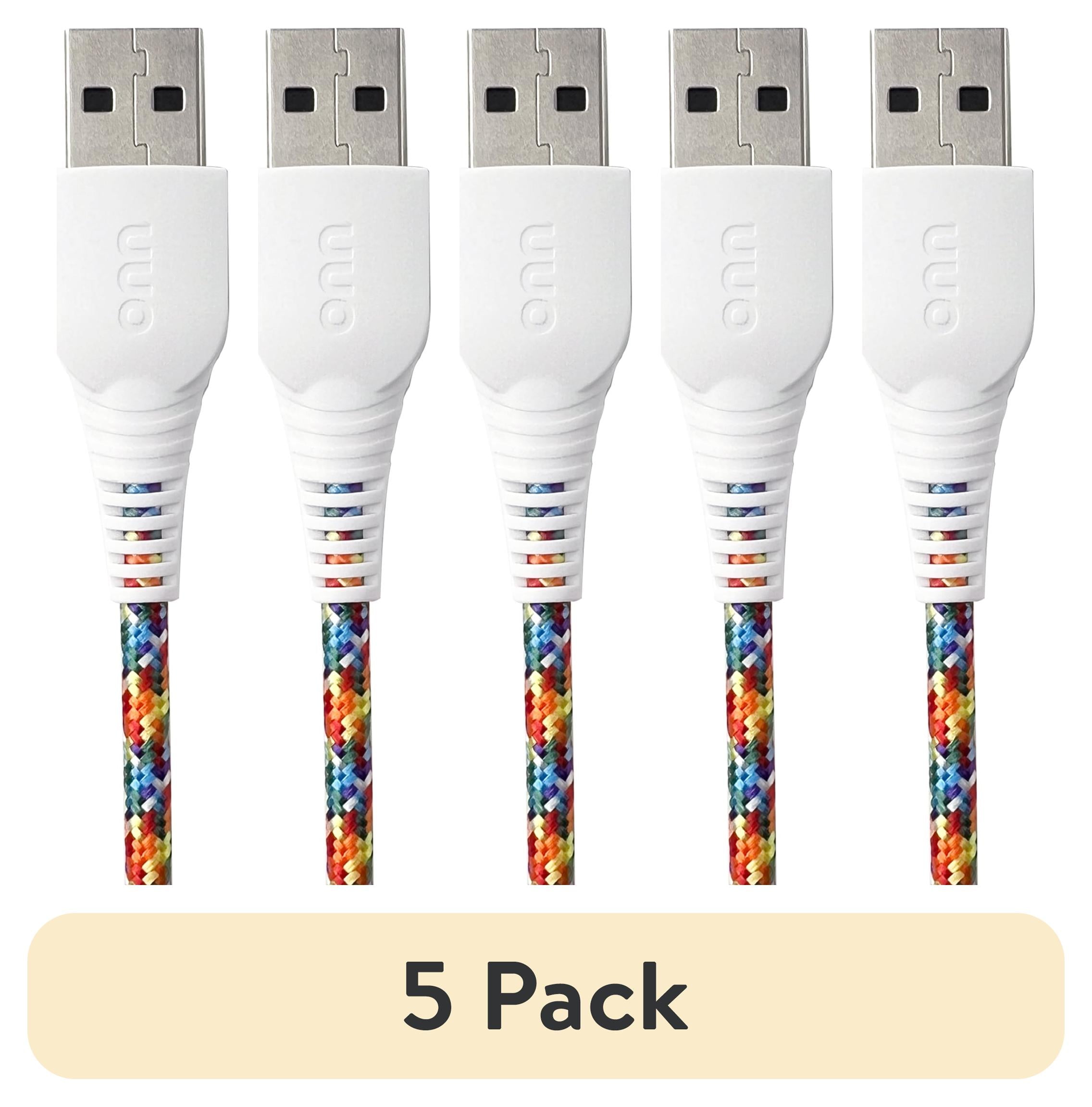 onn 6ft Lighting to USB A Braided Cable, MFI Certified, Rainbow - Compatible with iPhone 14/13/12/11/X/XR/XS/8/7/6/5, iPad, Airpods and more