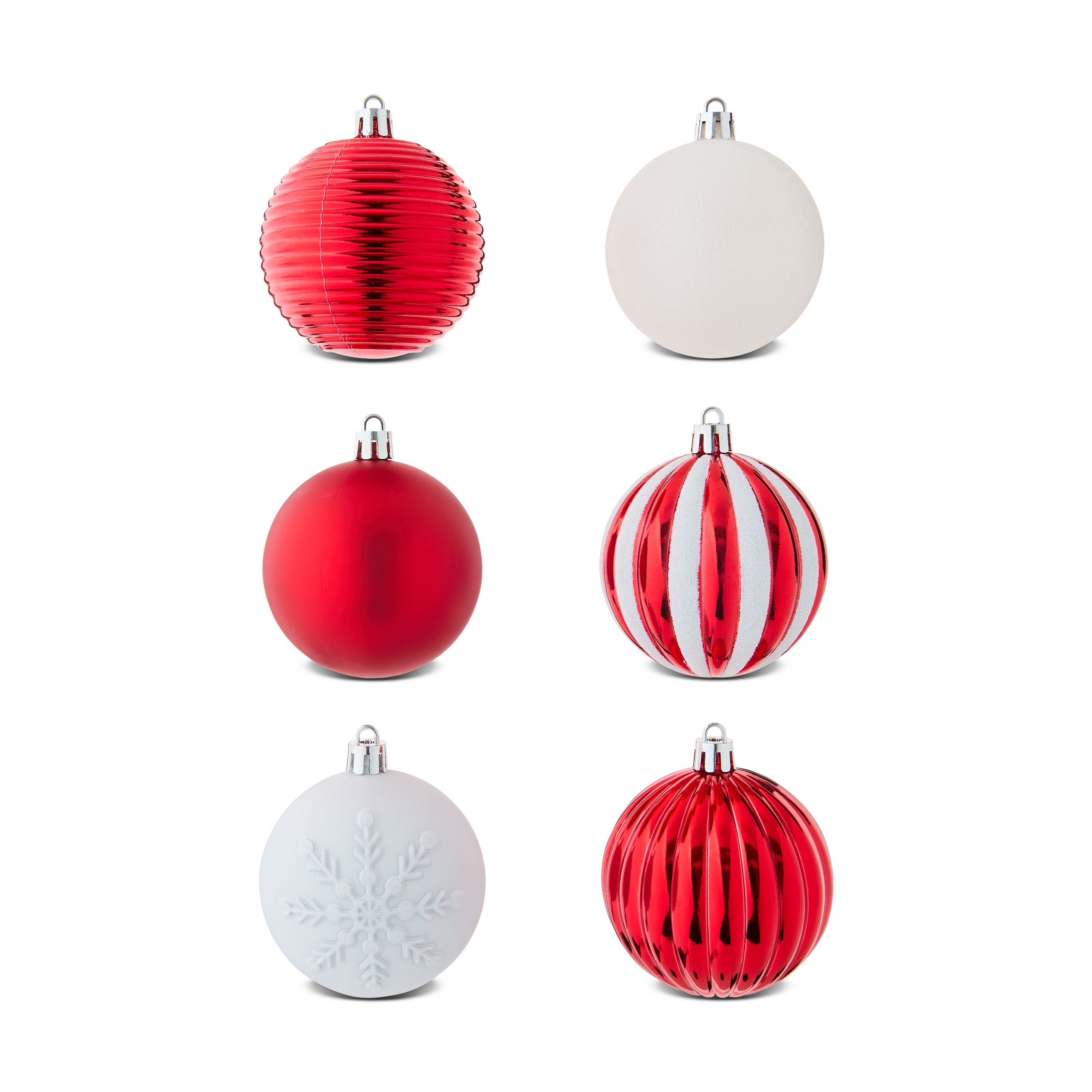 50-Count Red and White Shatterproof Christmas Ornaments, by Holiday Time