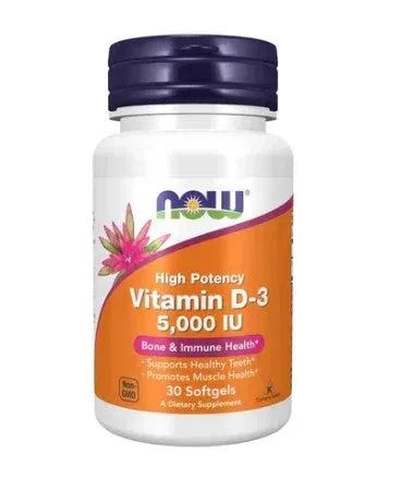 NOW Foods, Vitamin D-3, High Potency, 125 mcg (5,000 IU), 120 Softgels