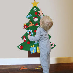TETOU 3Ft DIY Felt Christmas Tree for Kids, Felt Xmas Tree Set with 26pcs Ornaments, Christmas Decorations Indoor Wall Hanging Kids Gift - USA MEGA SHOP