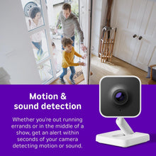 Roku indoor security camera on stand with motion alert callout