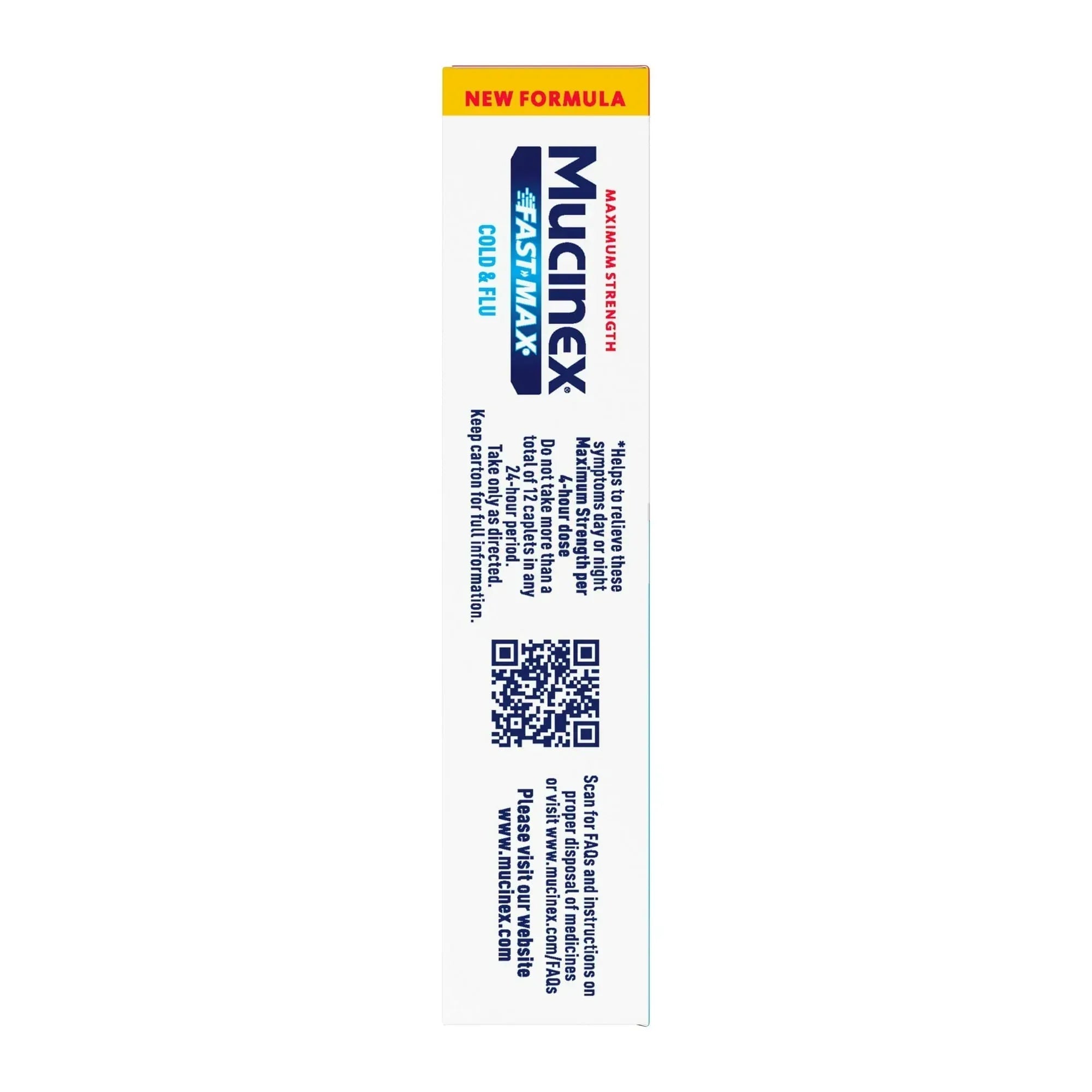 Mucinex Fast-Max Cold & Flu Relief Caplets, Maximum Strength Multi-Symptom Formula with Acetaminophen, 20 Count