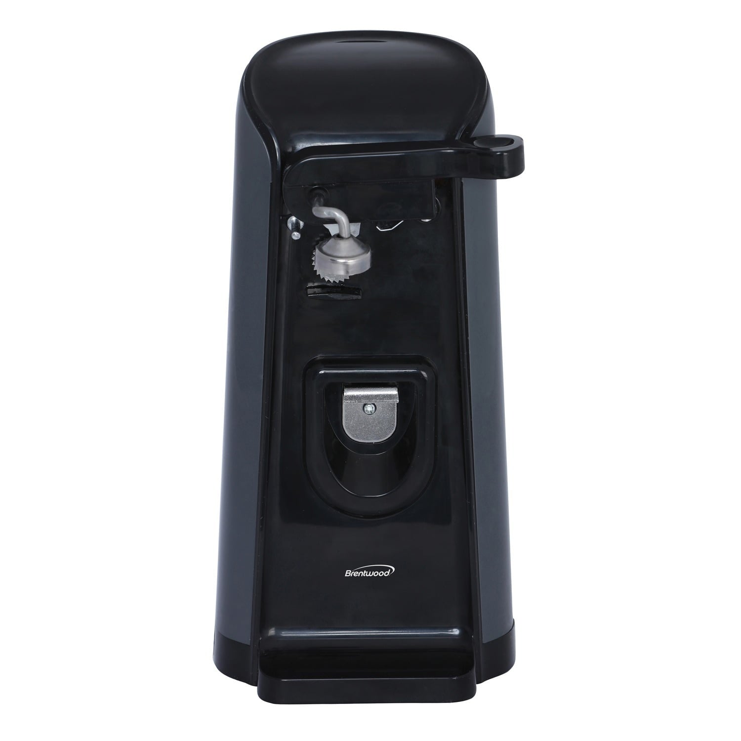 Brentwood Tall Electric Can Opener with Knife Sharpener & Bottle Opener, Black